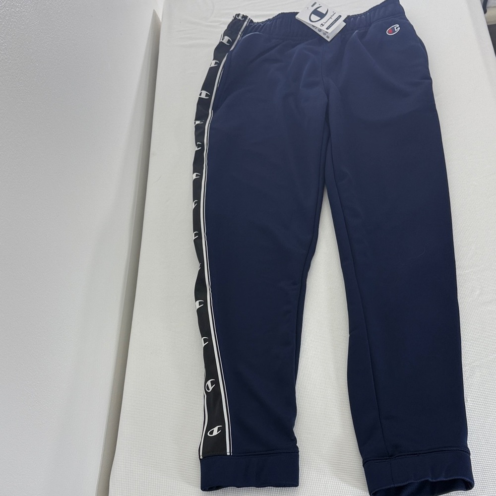 Champion Navy Joggers with Logo Side Trim